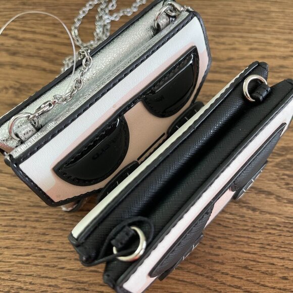 NEW! Karl Lagerfeld Maybelle Envelope card case crossbody -Black - Picture 2 of 4